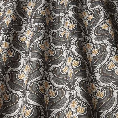 ILIV Cavendish Charcoal Fire Retardant Curtains wavy