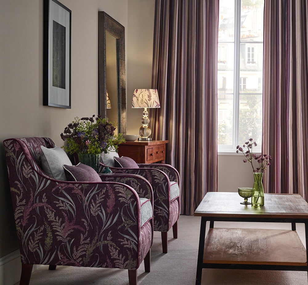 ILIV Cordelia Aubergine Fire Retardant Curtains lifestyle