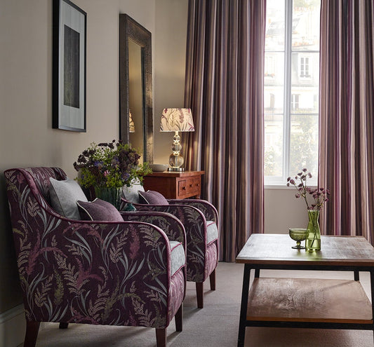 ILIV Cordelia Aubergine Fire Retardant Curtains lifestyle
