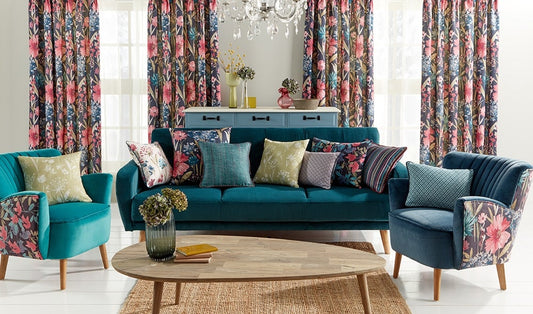 ILIV Crofton Navy Fire Retardant Curtains lifestyle