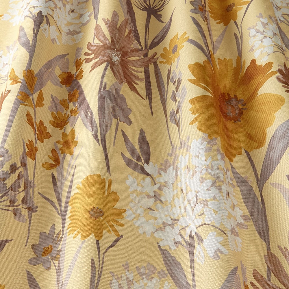 ILIV Fleur Ochre Fire Retardant Curtains wavy