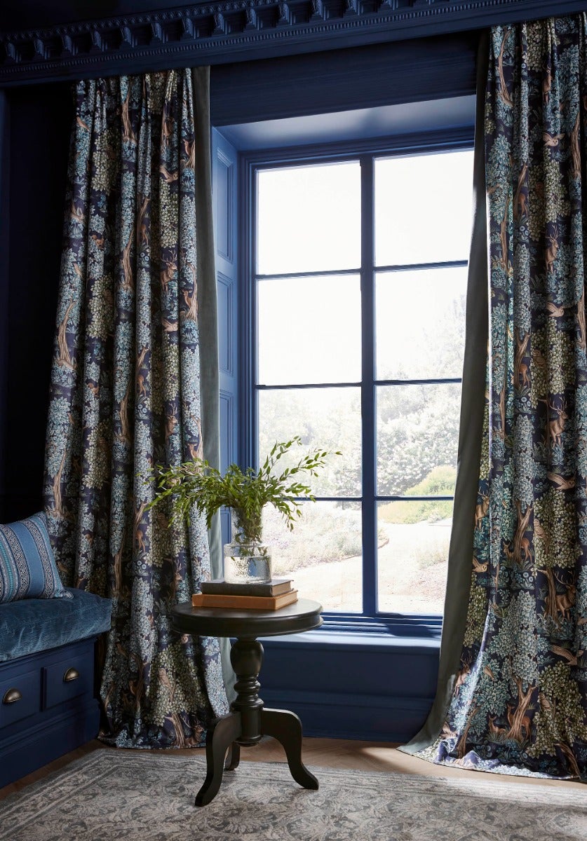 ILIV Forest Canopy Sapphire Fire Retardant Curtains lifestyle