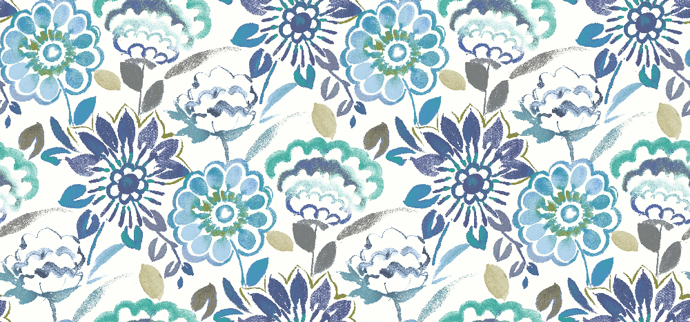 Jardin Blueberry FR curtain fabric flat