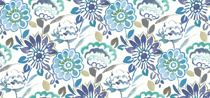 Jardin Blueberry FR curtain fabric flat