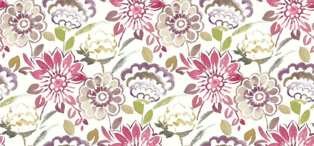 Jardin Blush FR curtain fabric flat