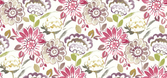 Jardin Blush FR curtain fabric flat
