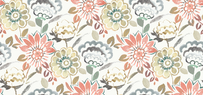 Jardin Salmon FR curtain fabric flat