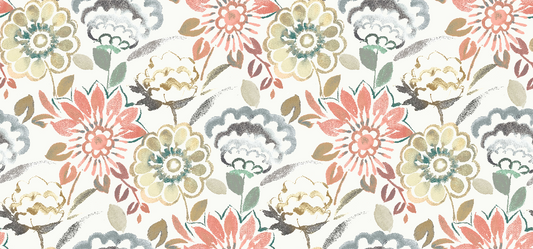 Jardin Salmon FR curtain fabric flat