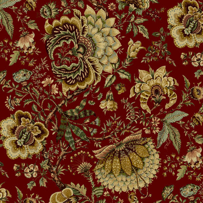 Mallion & Knowles Amritsar Crimson Fire Retardant Curtains texture detail