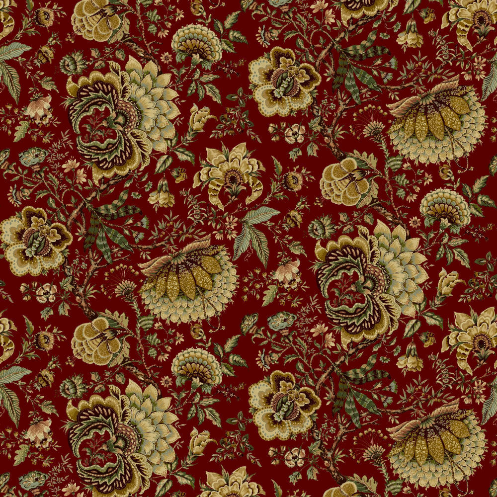 Mallion & Knowles Amritsar Crimson Fire Retardant Curtains