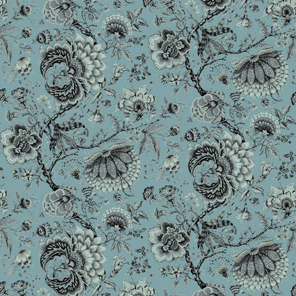 Mallion & Knowles Amritsar Cyan Fire Retardant Curtains