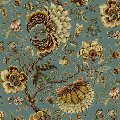 Mallion & Knowles Amritsar Jade Fire Retardant Curtains texture detail