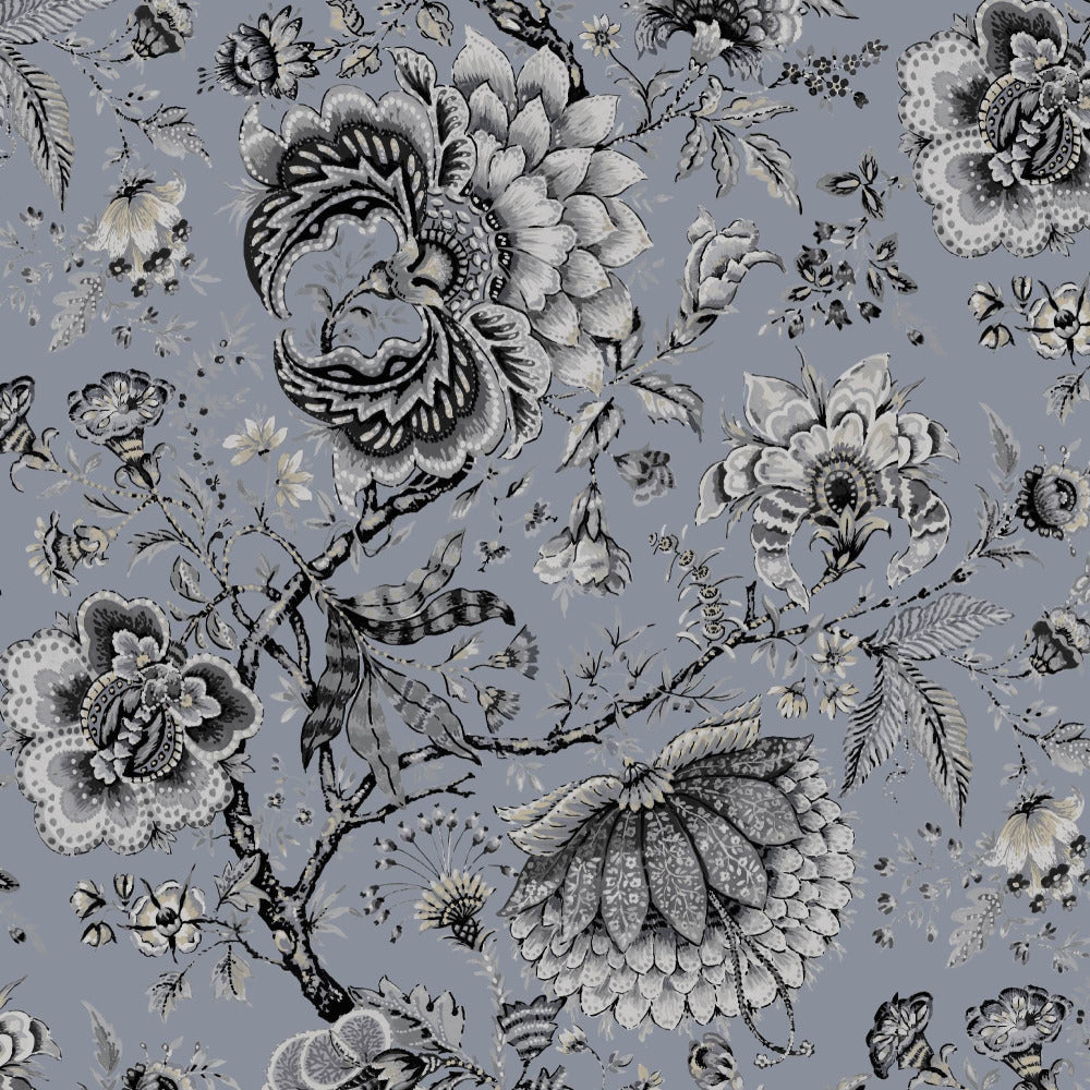 Mallion & Knowles Amritsar Silver Fire Retardant Curtains texture detail