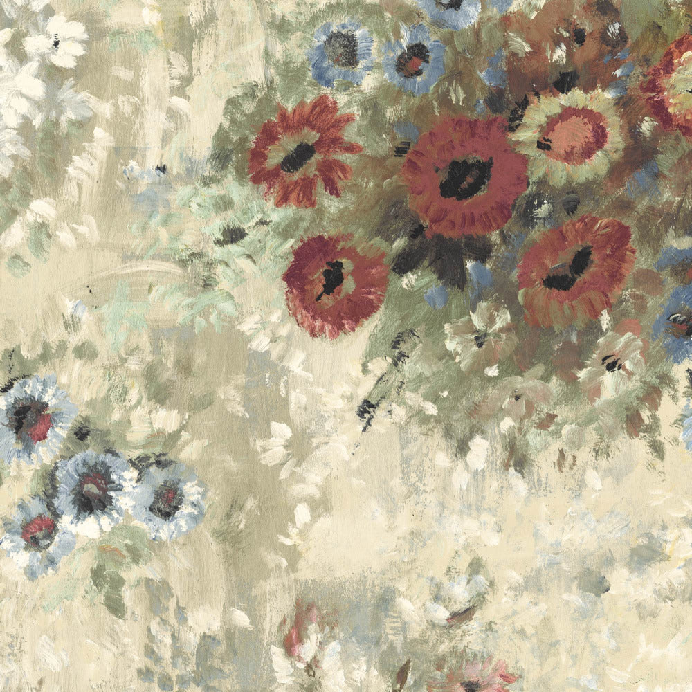 Mallion & Knowles April Chintz/Beige Fire Retardant Curtains texture detail