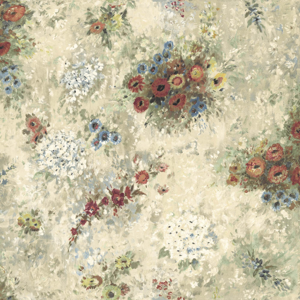 Mallion & Knowles April Chintz/Beige Fire Retardant Curtains