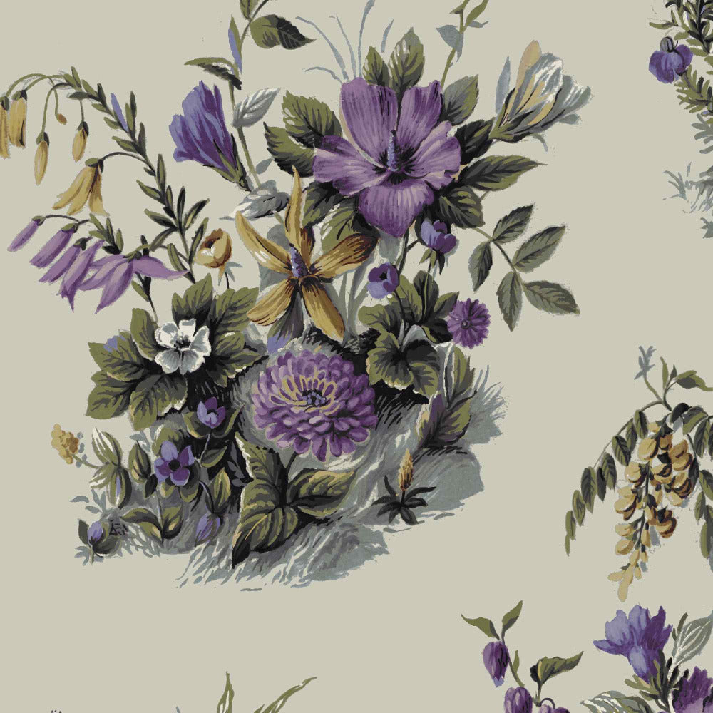Mallion & Knowles Atelier Lilac Fire Retardant Curtains texture detail