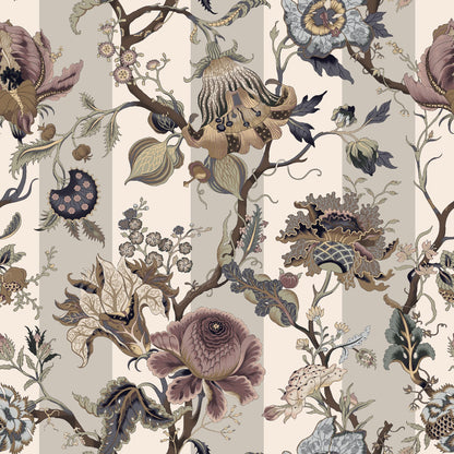 Mallion & Knowles Athena Stripe Antique Fire Retardant Curtains texture detail