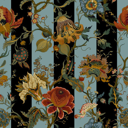 Mallion & Knowles Athena Stripe Jade Fire Retardant Curtains texture detail