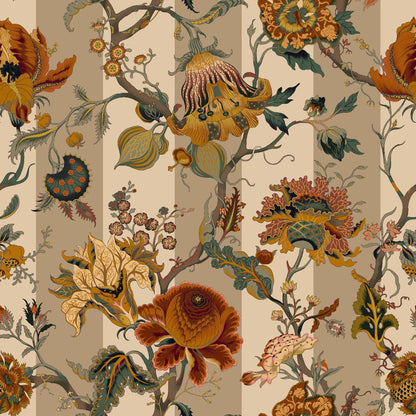 Mallion & Knowles Athena Stripe Rustic Fire Retardant Curtains texture detail