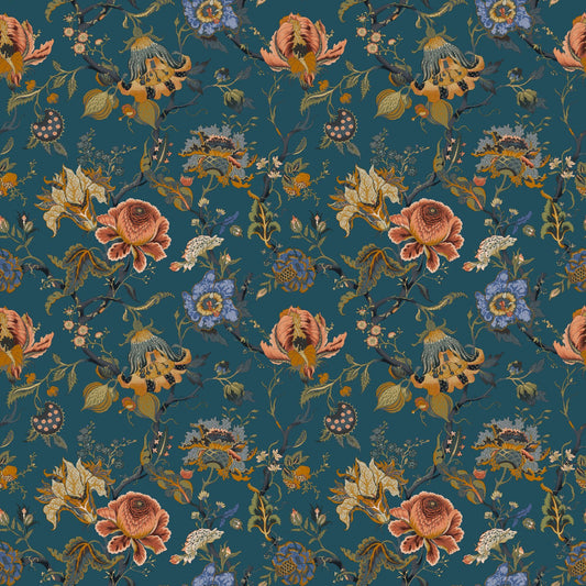 Mallion & Knowles Athena Teal Fire Retardant Curtains