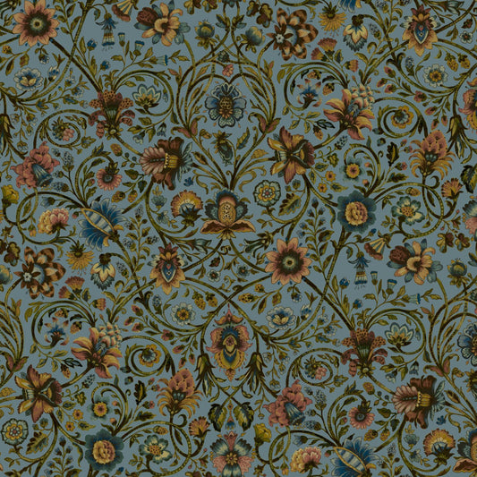 Mallion & Knowles Baroda Peach/Jade Fire Retardant Curtains