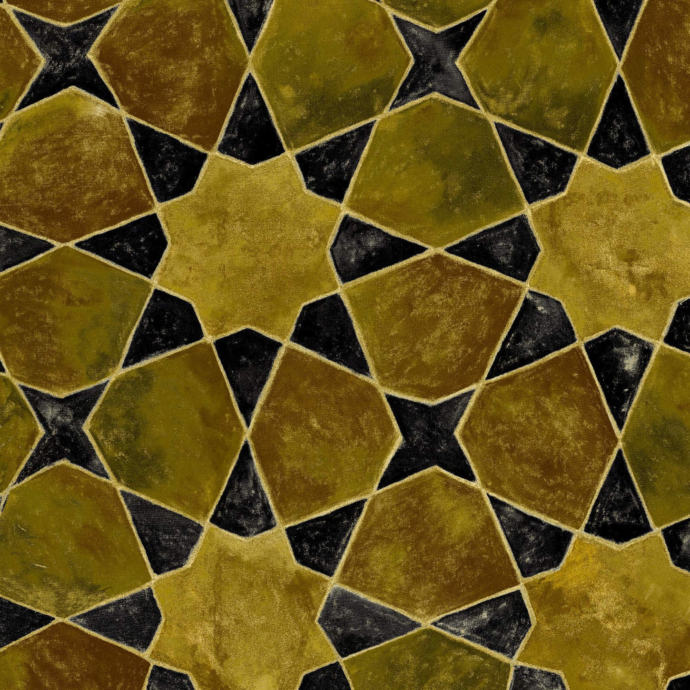 Mallion & Knowles Bazaar Gold Fire Retardant Curtains texture detail