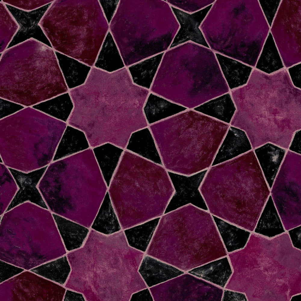 Mallion & Knowles Bazaar Ruby Fire Retardant Curtains texture detail