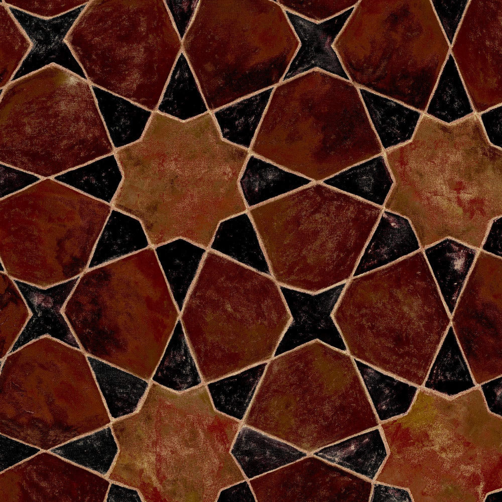 Mallion & Knowles Bazaar Rustic Fire Retardant Curtains texture detail
