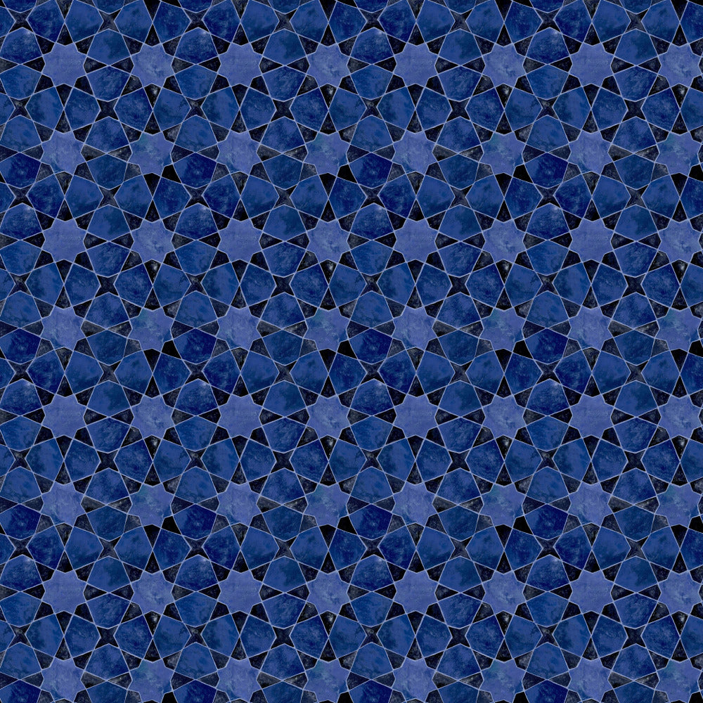 Mallion & Knowles Bazaar Ultramarine Fire Retardant Curtains