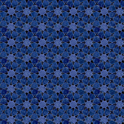 Mallion & Knowles Bazaar Ultramarine Fire Retardant Curtains