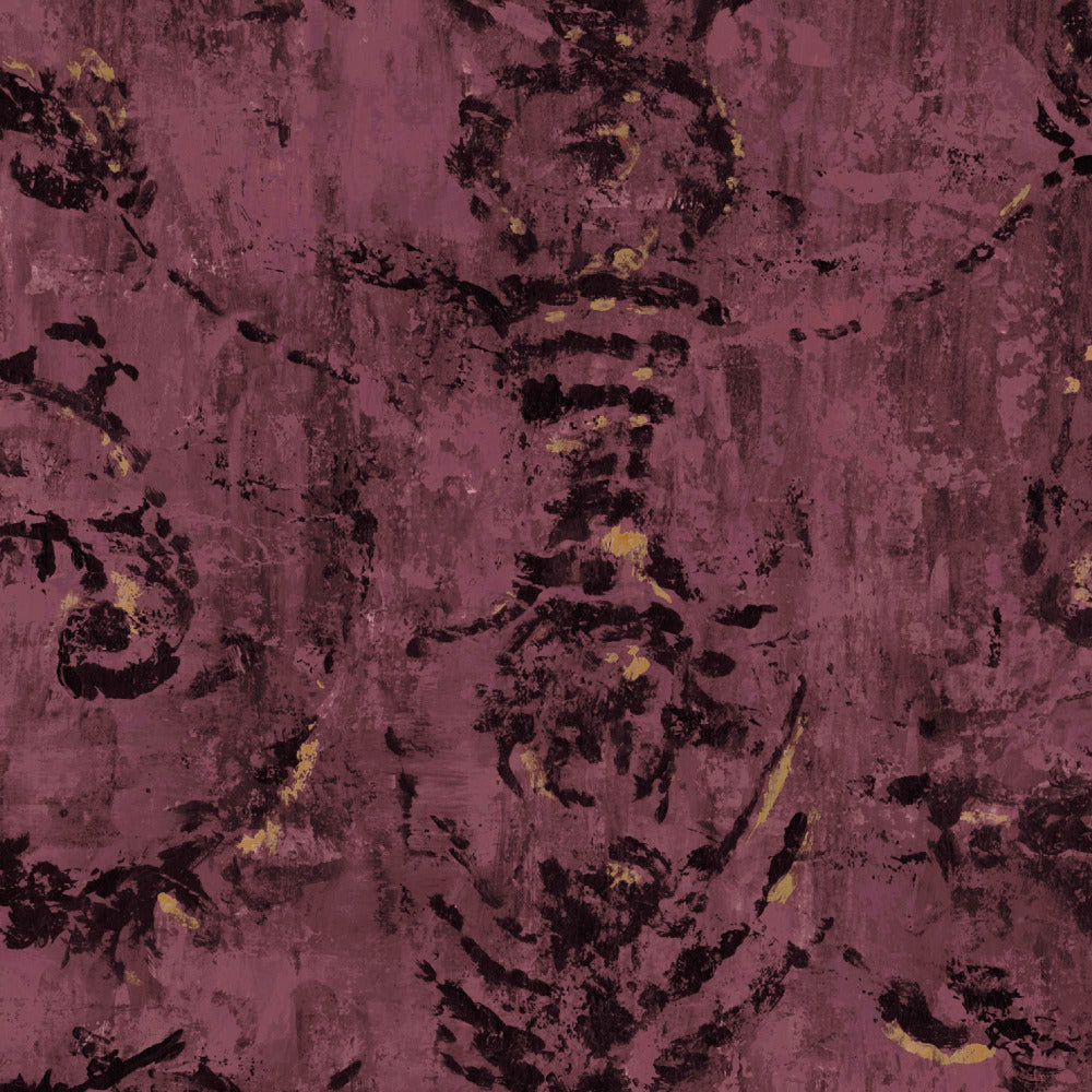 Mallion & Knowles Belgravia Crimson Fire Retardant Curtains texture detail