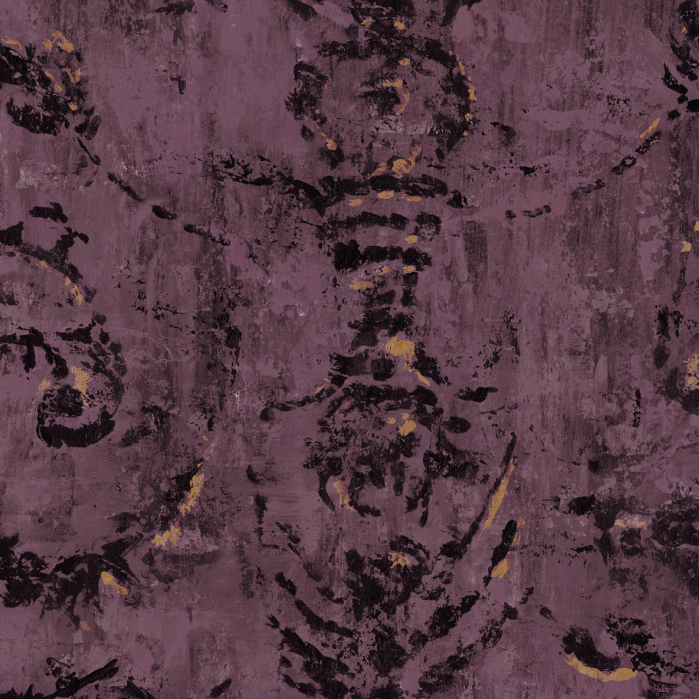 Mallion & Knowles Belgravia Plum Fire Retardant Curtains texture detail