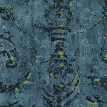 Mallion & Knowles Belgravia Teal Fire Retardant Curtains texture detail