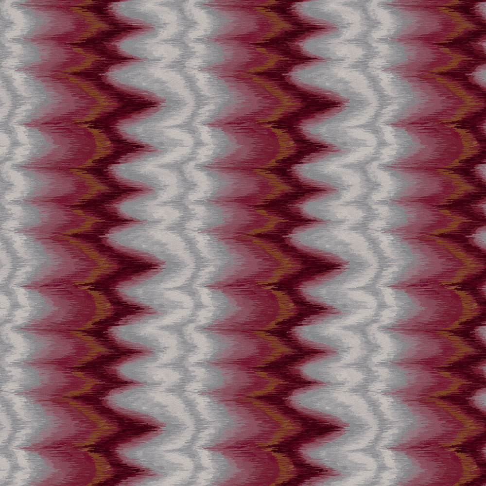 Mallion & Knowles Dreamy Crimson/Grey Fire Retardant Curtains texture detail
