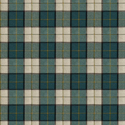 Mallion & Knowles Elgin Teal Fire Retardant Curtains texture detail