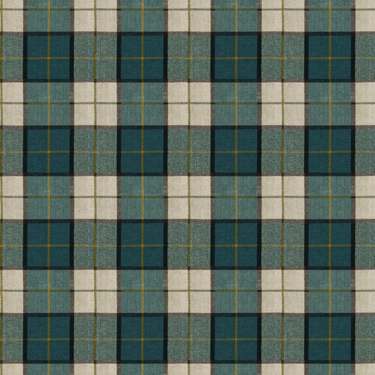 Mallion & Knowles Elgin Teal Fire Retardant Curtains texture detail