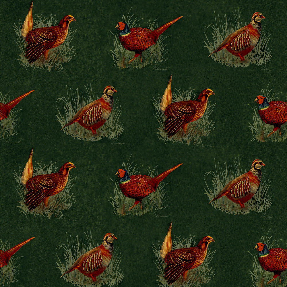 Mallion & Knowles Game Birds Forest Fire Retardant Curtains