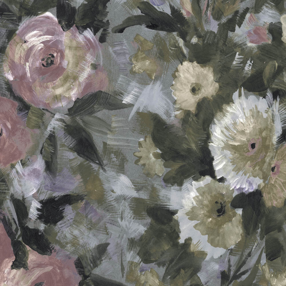 Mallion & Knowles Gem Rose/Grey Fire Retardant Curtains texture detail