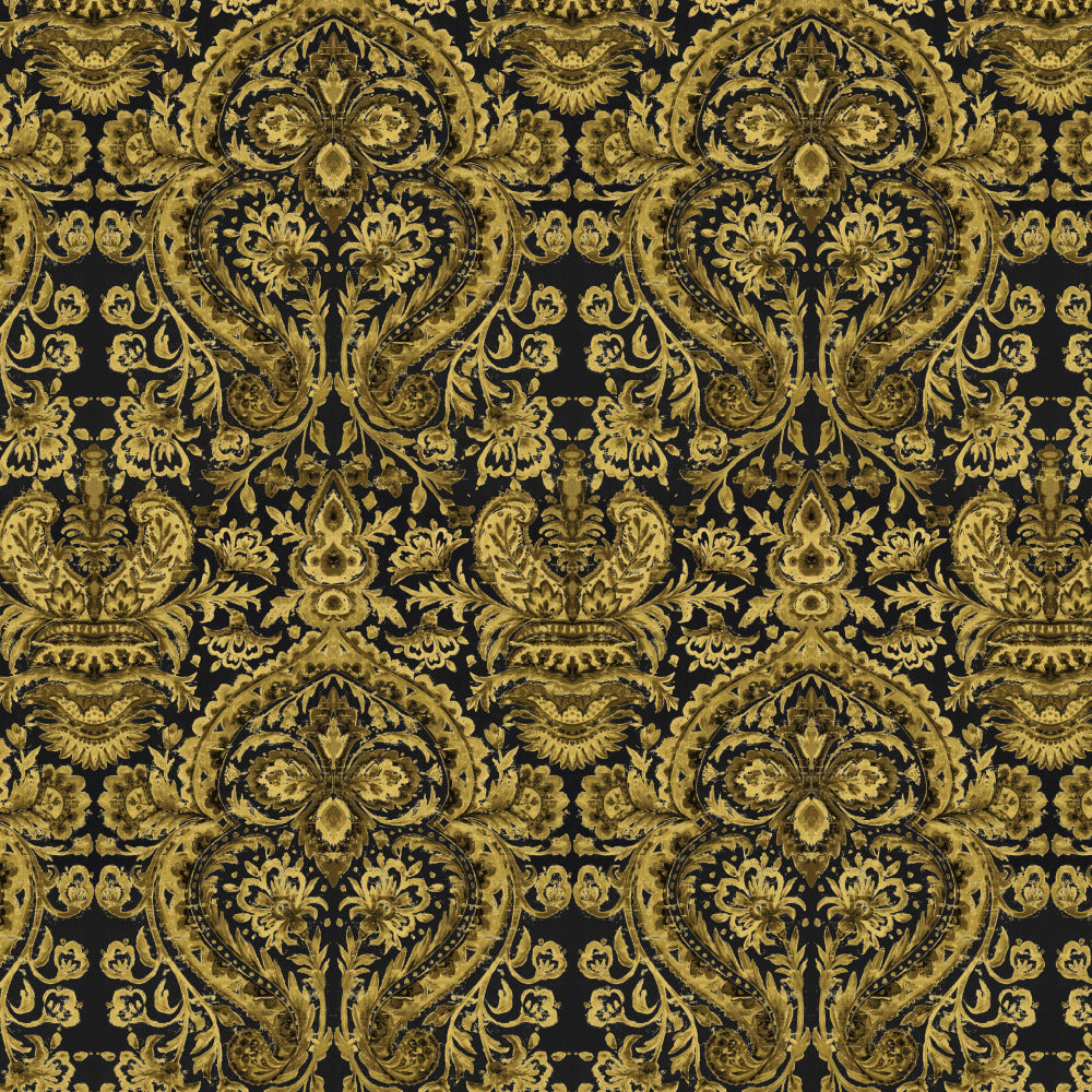 Mallion & Knowles Grosvenor Black/Gold Fire Retardant Curtains