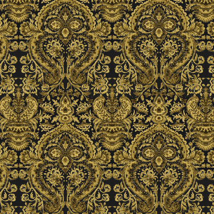 Mallion & Knowles Grosvenor Black/Gold Fire Retardant Curtains
