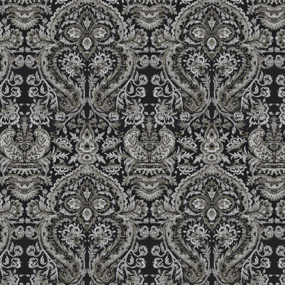 Mallion & Knowles Grosvenor Black/Silver Fire Retardant Curtains
