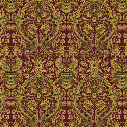Mallion & Knowles Grosvenor Crimson/Gold Fire Retardant Curtains