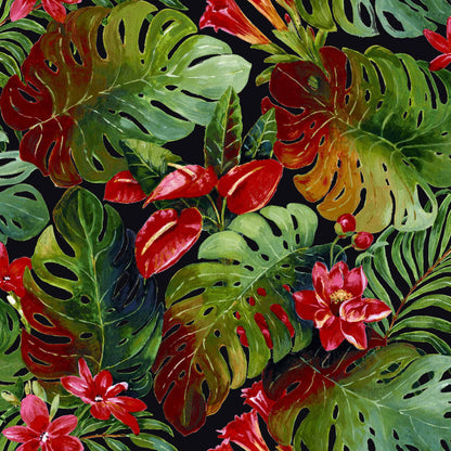 Mallion & Knowles Hawaii Black Fire Retardant Curtains texture detail