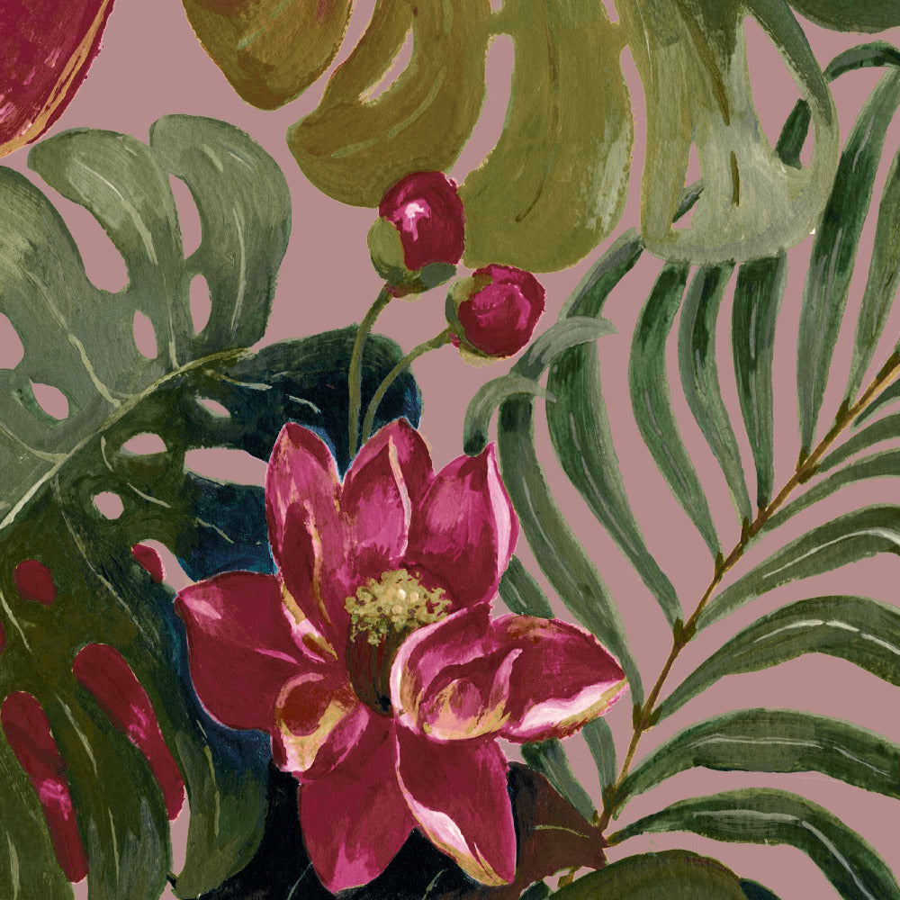 Mallion & Knowles Hawaii Crimson/Blush Fire Retardant Curtains texture detail