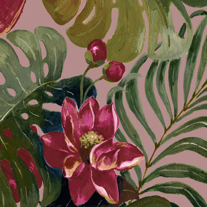Mallion & Knowles Hawaii Crimson/Blush Fire Retardant Curtains texture detail