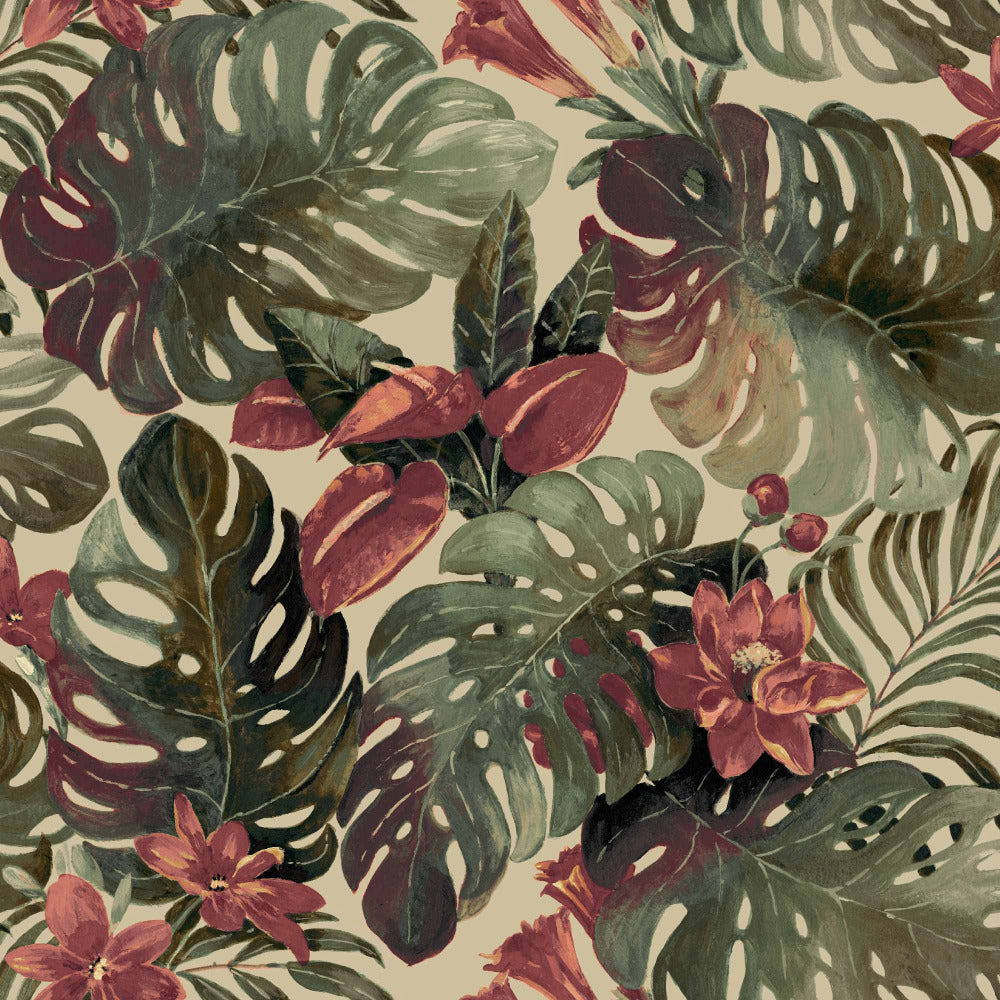 Mallion & Knowles Hawaii Rose/Beige Fire Retardant Curtains