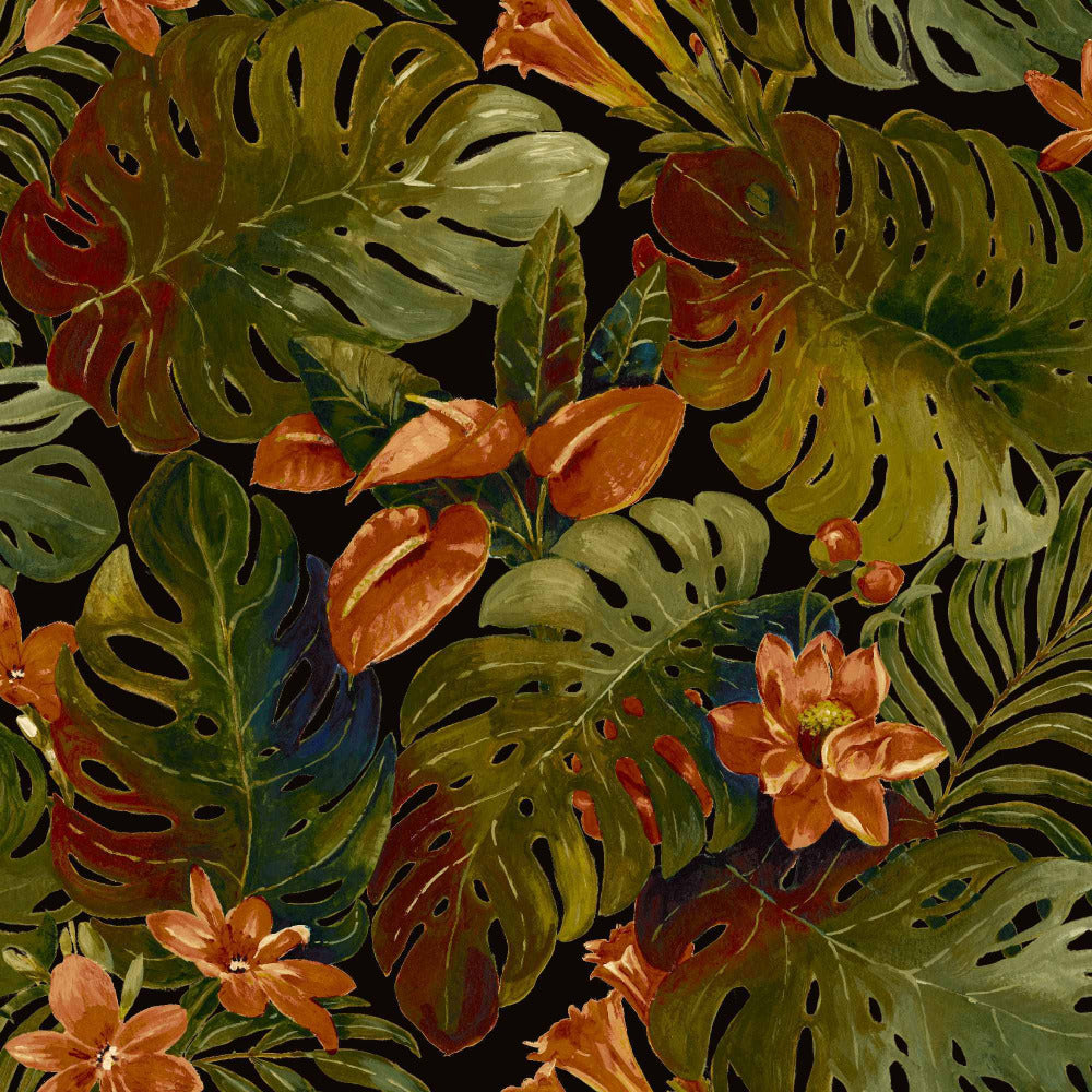 Mallion & Knowles Hawaii Rustic/Black Fire Retardant Curtains texture detail