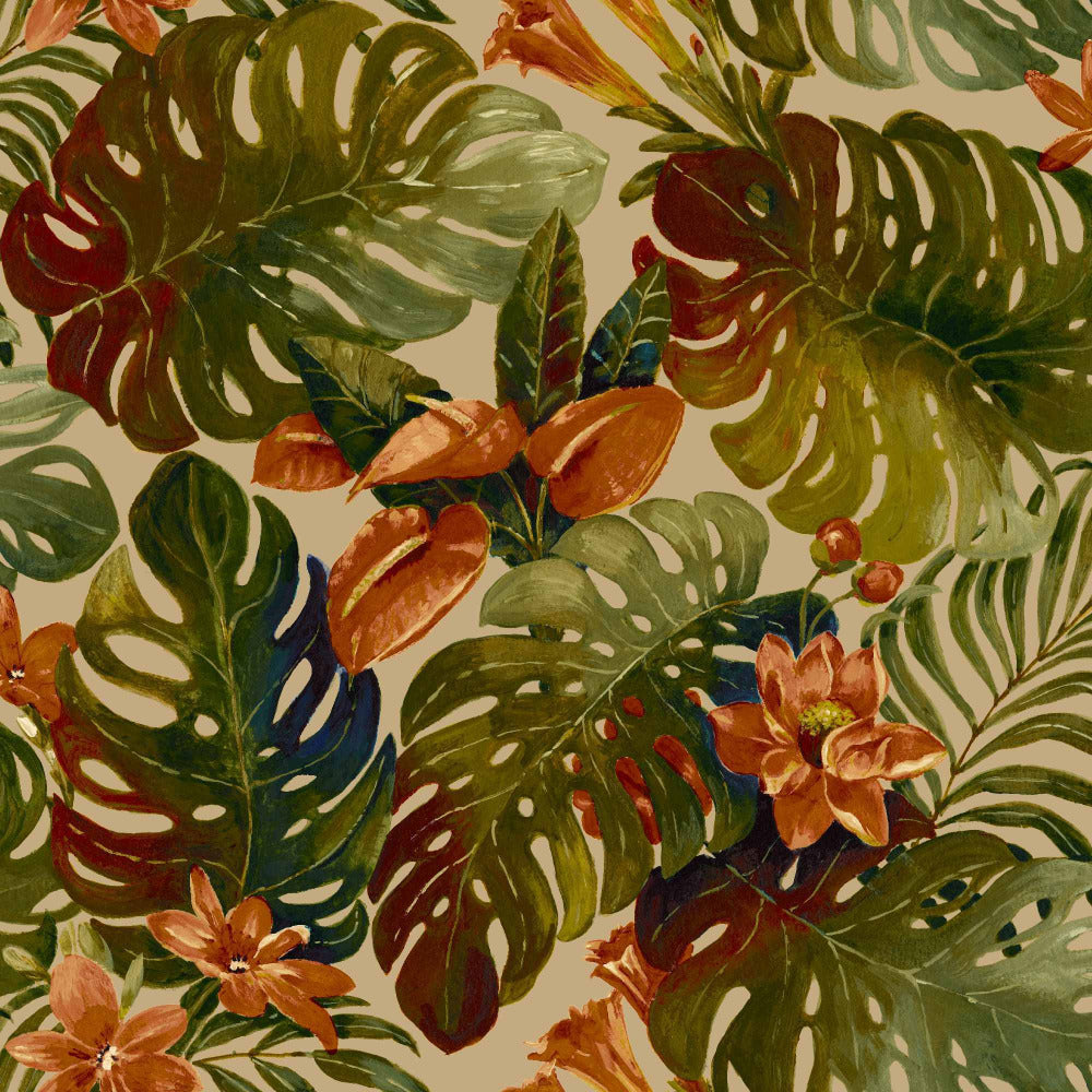 Mallion & Knowles Hawaii Rustic/Black Fire Retardant Curtains