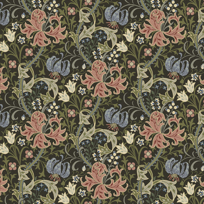 Mallion & Knowles Honeysuckle Rose-Olive Fire Retardant Curtains