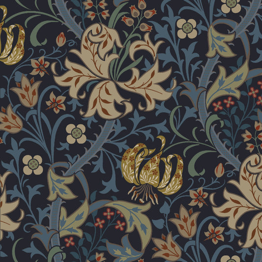 Mallion & Knowles Honeysuckle Stone-Slate Fire Retardant Curtains texture detail